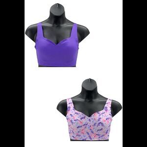 Rhonda Shear 2-pack Sweetheart Neckline Body Bra Purple/Tie Dye -
